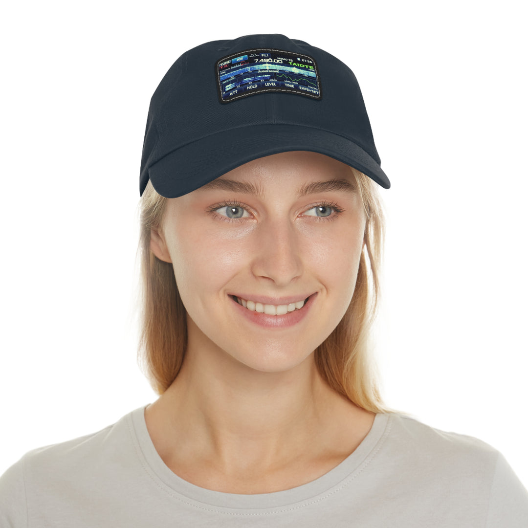 Personalized Ham Radio Leather Patch Hat with Custom Callsign