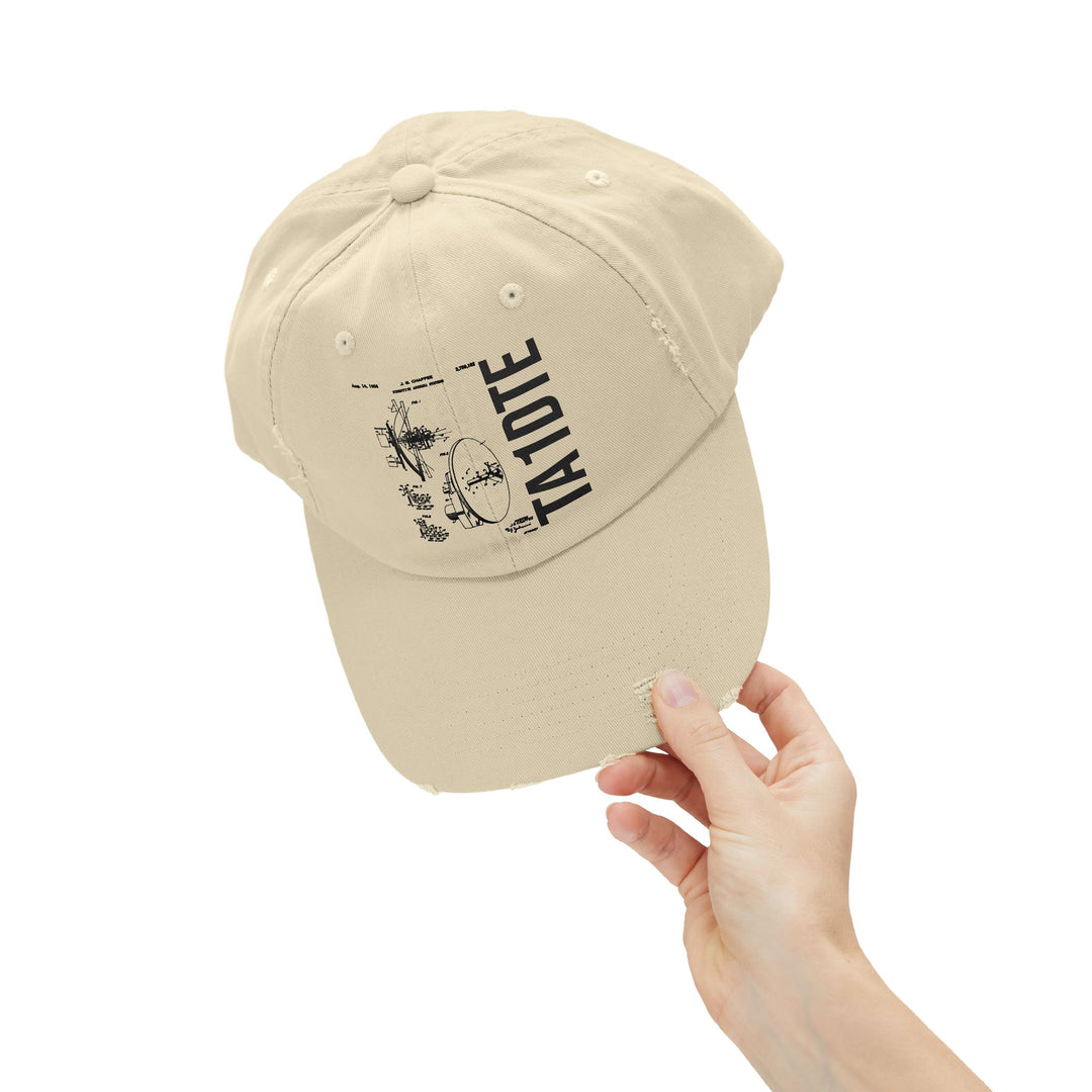 Personalized Vintage Ham Radio Distressed Cap | Custom Callsign Antenna Blueprint Hat