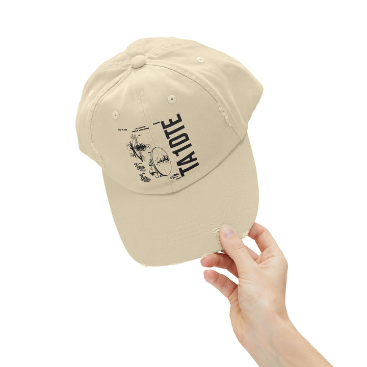 Personalized Vintage Ham Radio Distressed Cap | Custom Callsign Antenna Blueprint Hat