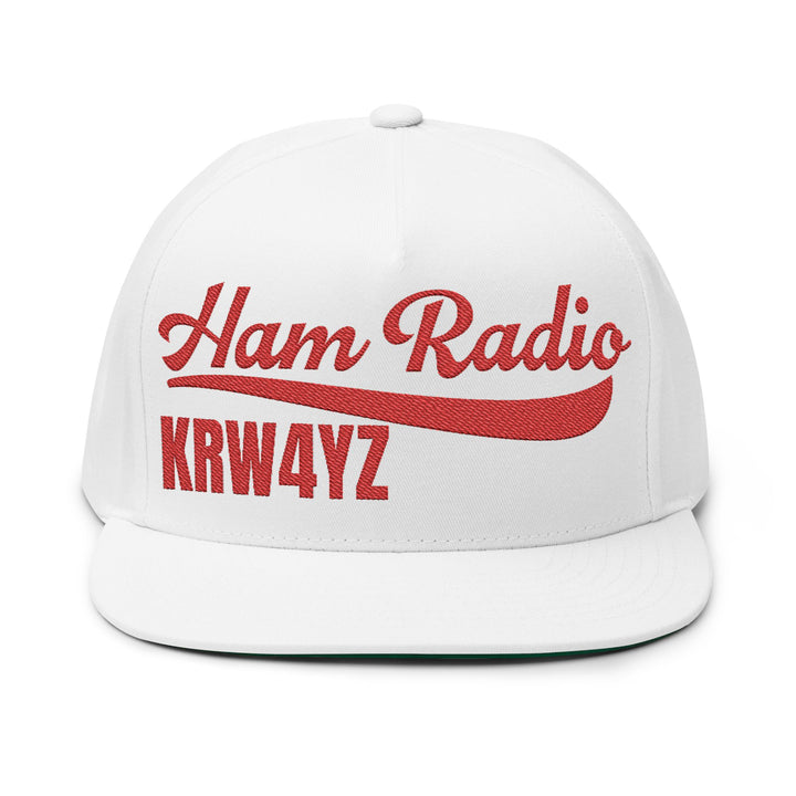 Personalized Ham Radio Flat Bill Cap – Custom Callsign