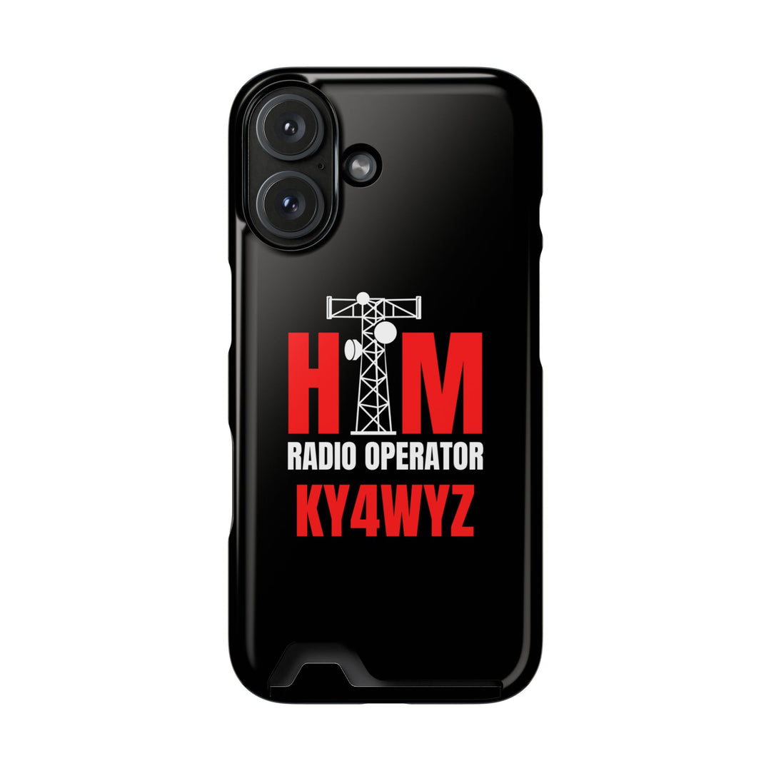 Personalized Ham Radio Phone Case with Card Holder – Custom Callsign Magsafe iPhone &amp; Samsung Cover