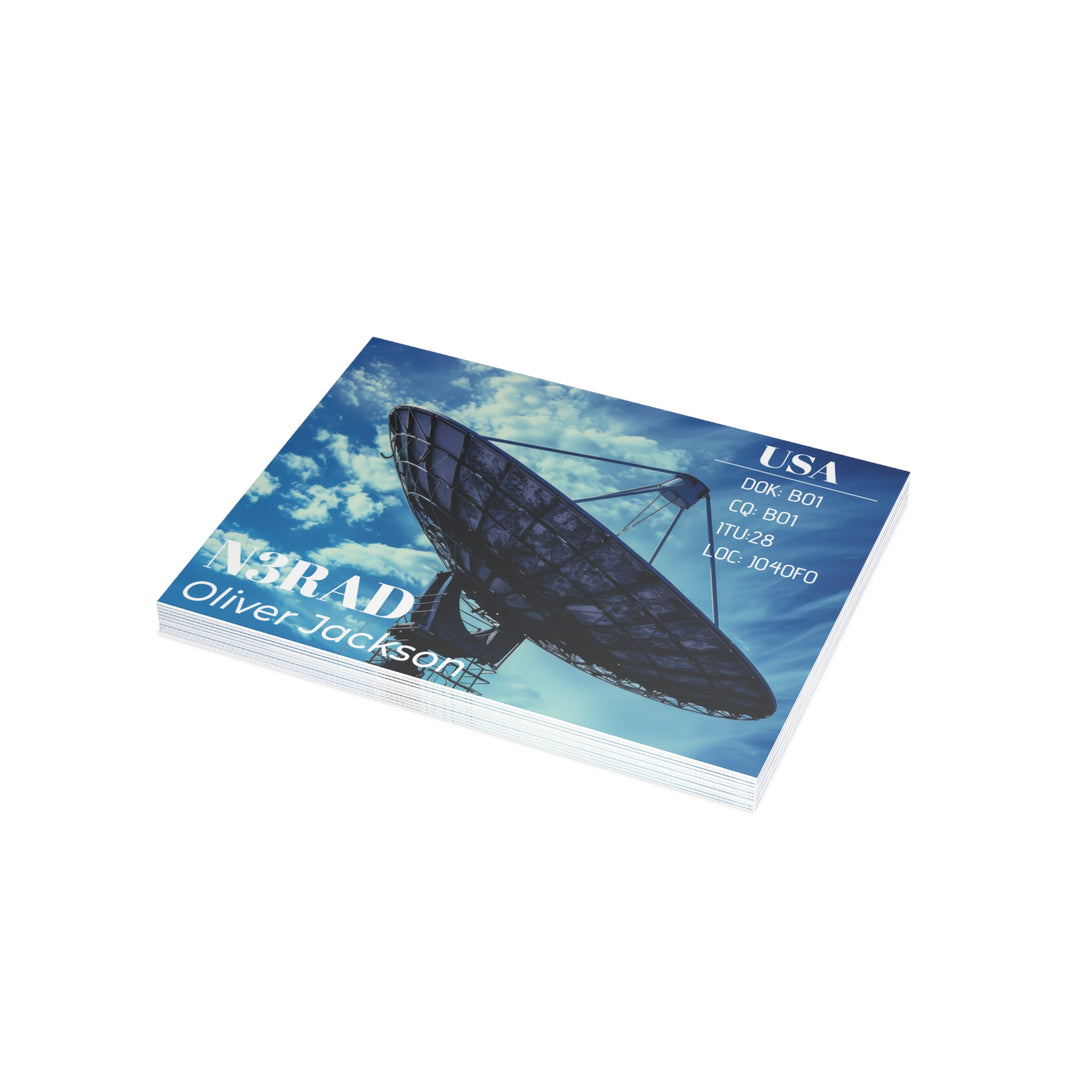 Personalized Ham Radio QSL Cards – Custom Satellite Design Amateur Radio Contact Cards