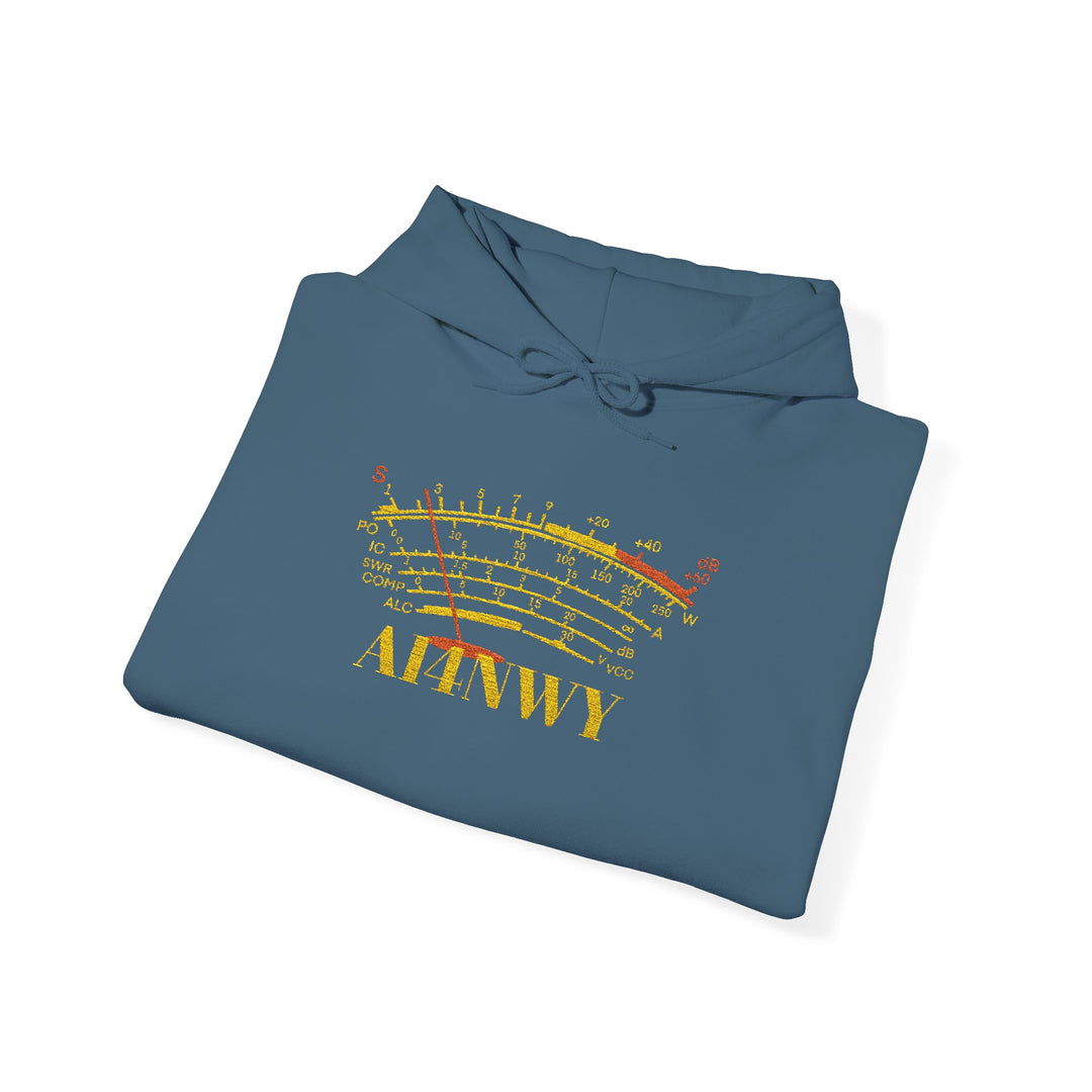 Ham Radio Hoodie – Custom Call Sign Sweatshirt with S-Meter Design
