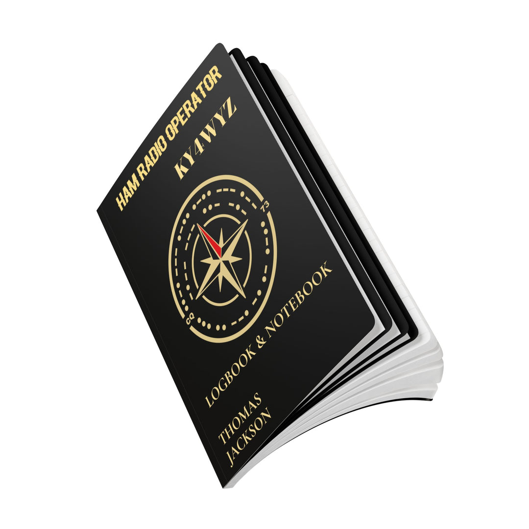 Personalized Ham Radio Logbook with HF Band Reference &amp; Custom Callsign