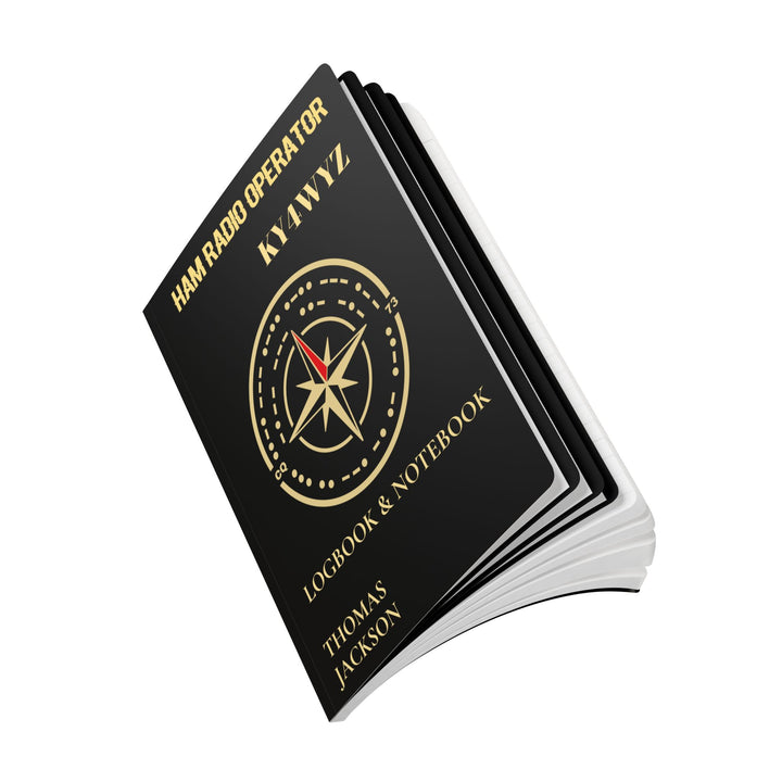 Personalized Ham Radio Logbook with HF Band Reference &amp; Custom Callsign