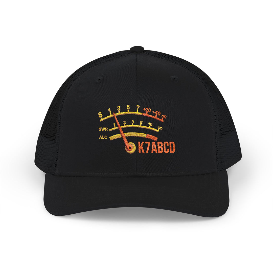 Personalized Ham Radio S-Meter Hat – Custom Embroidered Callsign Trucker Cap
