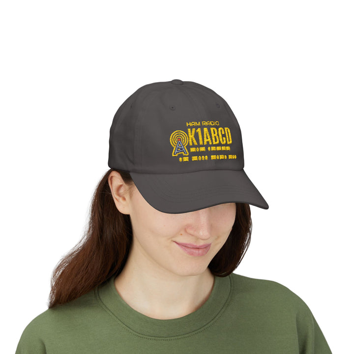 Personalized Morse Code Ham Radio Dad Hat with Custom Callsign