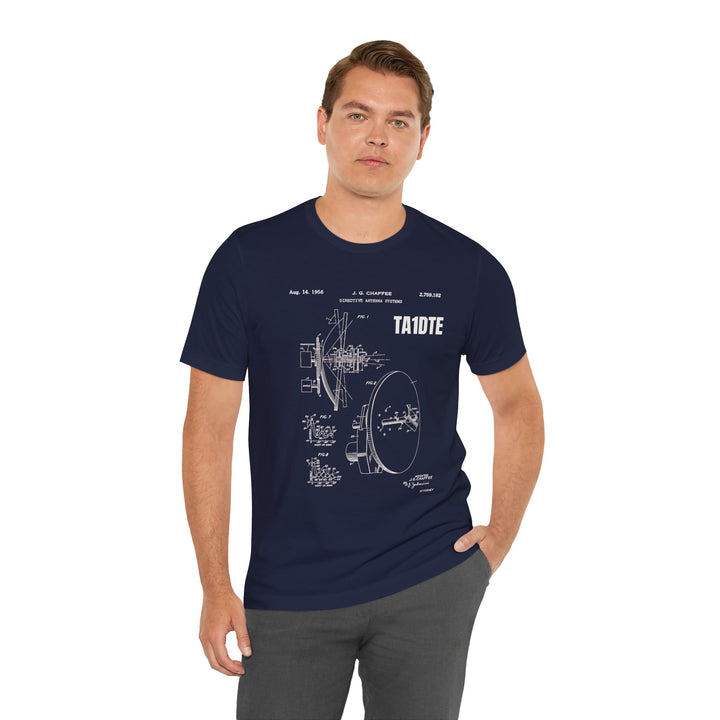 Personalized Ham Radio Antenna Blueprint T-Shirt | Custom Callsign Vintage Engineering Tee