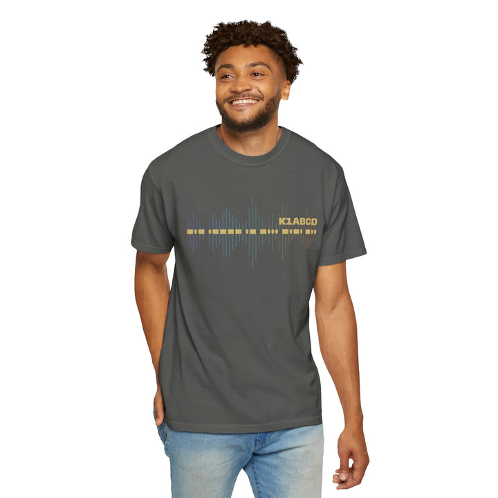 Personalized Morse Code Callsign Waveform T-Shirt for Amateur Radio Operators