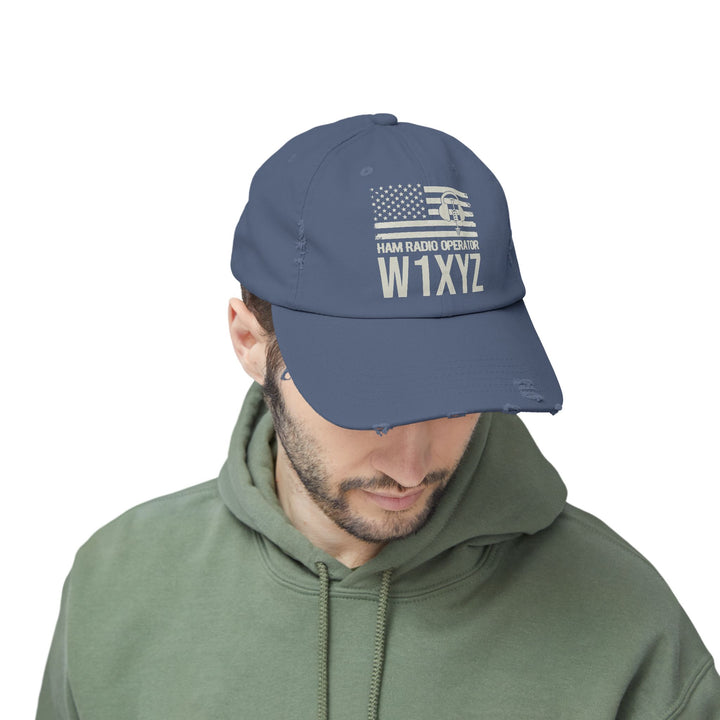 Ham Radio Cap - Callsign Antenna Hat - Gift for Men