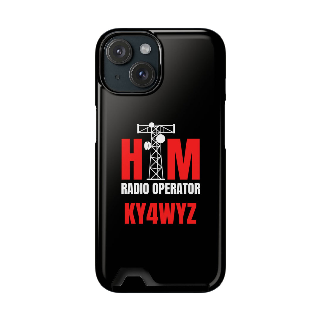 Personalized Ham Radio Phone Case with Card Holder – Custom Callsign Magsafe iPhone &amp; Samsung Cover