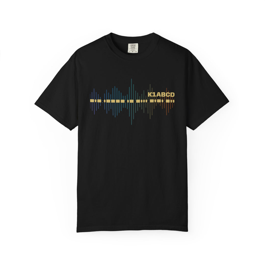 Personalized Morse Code Callsign Waveform T-Shirt for Amateur Radio Operators