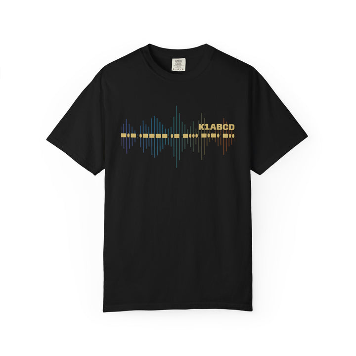 Personalized Morse Code Callsign Waveform T-Shirt for Amateur Radio Operators