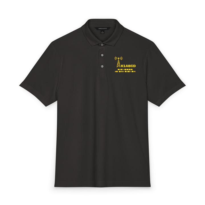 Personalized Ham Radio Polo Shirt with Custom Callsign &amp; Morse Code Embroidery