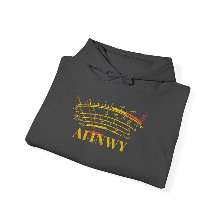 Ham Radio Hoodie – Custom Call Sign Sweatshirt with S-Meter Design