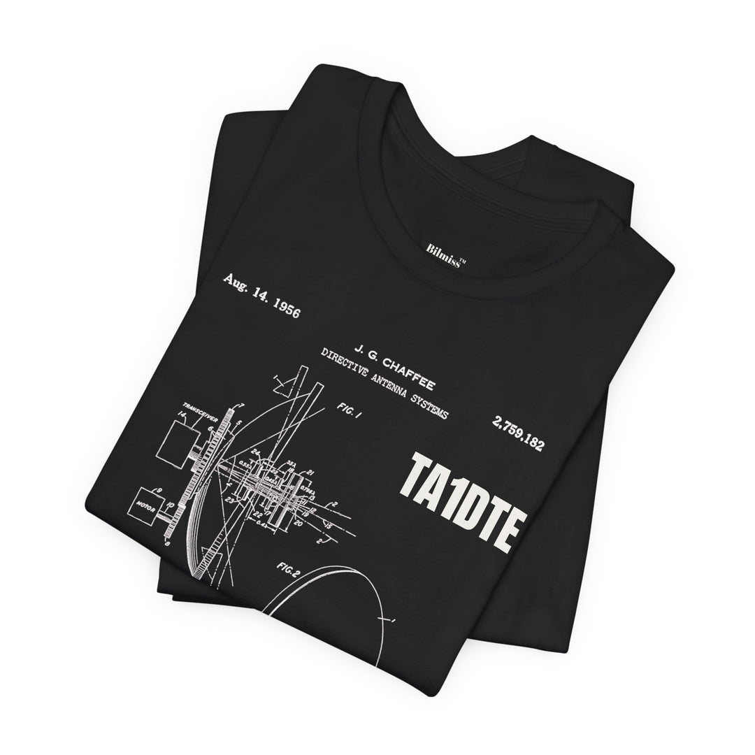 Personalized Ham Radio Antenna Blueprint T-Shirt | Custom Callsign Vintage Engineering Tee