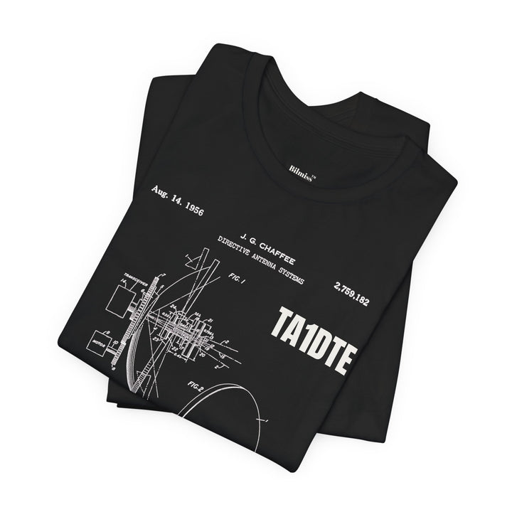 Personalized Ham Radio Antenna Blueprint T-Shirt | Custom Callsign Vintage Engineering Tee