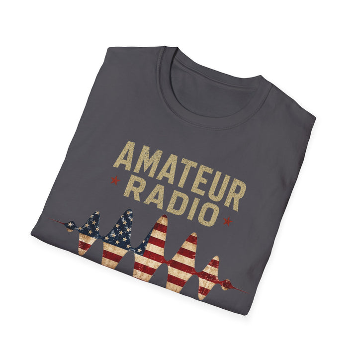 Personalized Ham Radio USA Flag T-Shirt with Custom Callsign | Amateur Radio Shirt