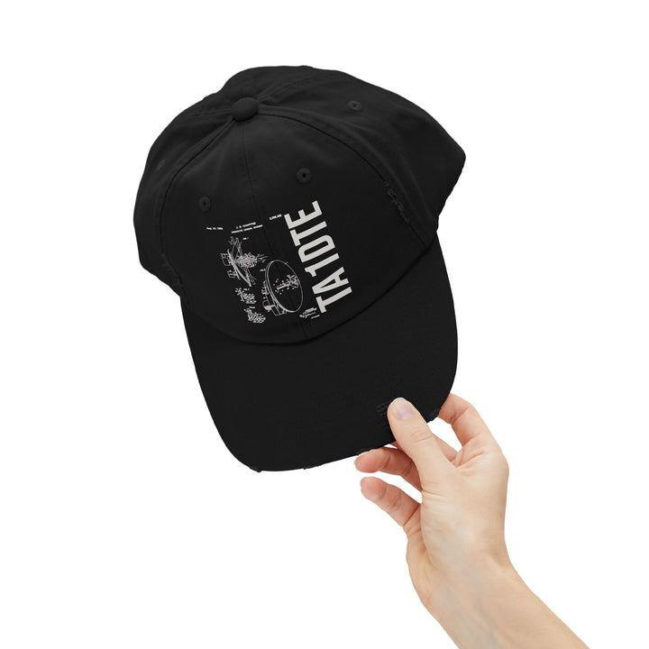 Personalized Vintage Ham Radio Distressed Cap | Custom Callsign Antenna Blueprint Hat