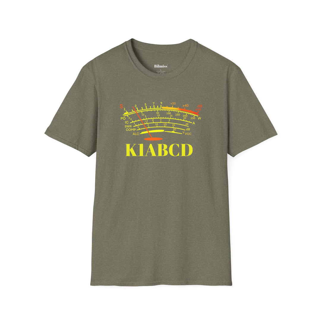 Personalized Ham Radio S-Meter T-Shirt | Custom Callsign Amateur Radio Operator Shirt