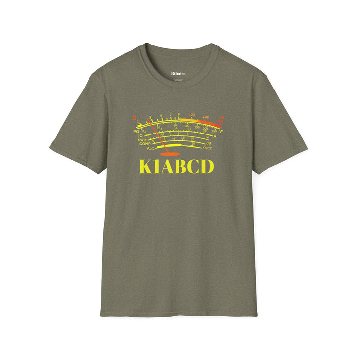 Personalized Ham Radio S-Meter T-Shirt | Custom Callsign Amateur Radio Operator Shirt