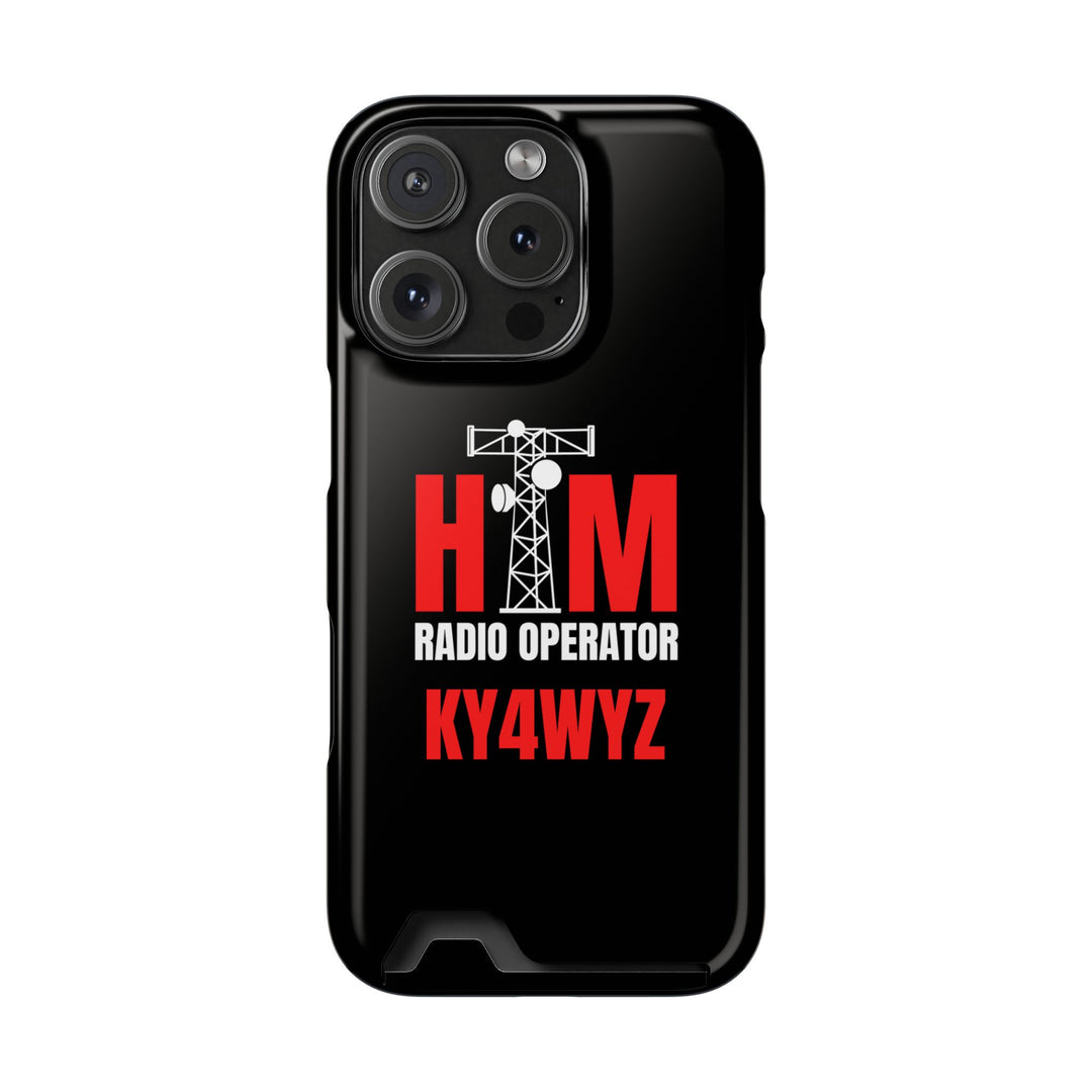 Personalized Ham Radio Phone Case with Card Holder – Custom Callsign Magsafe iPhone &amp; Samsung Cover