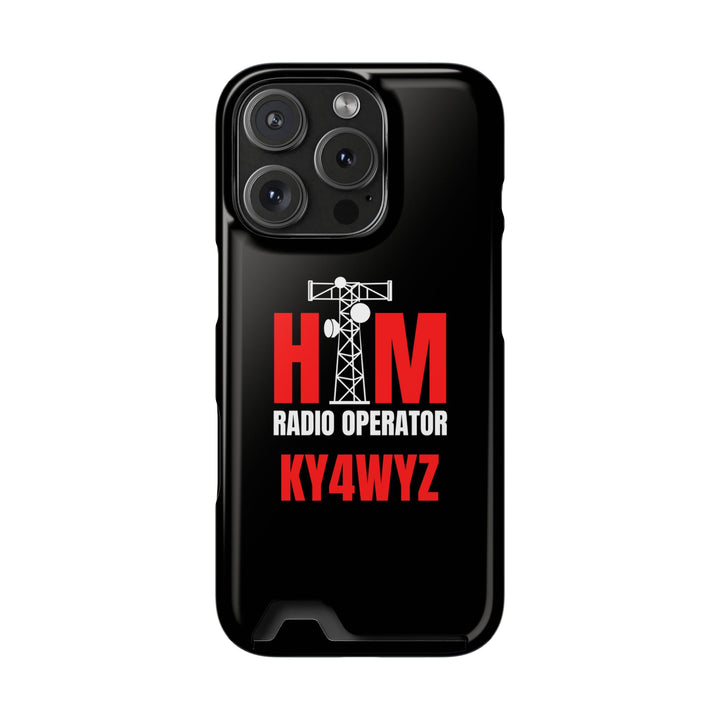 Personalized Ham Radio Phone Case with Card Holder – Custom Callsign Magsafe iPhone &amp; Samsung Cover