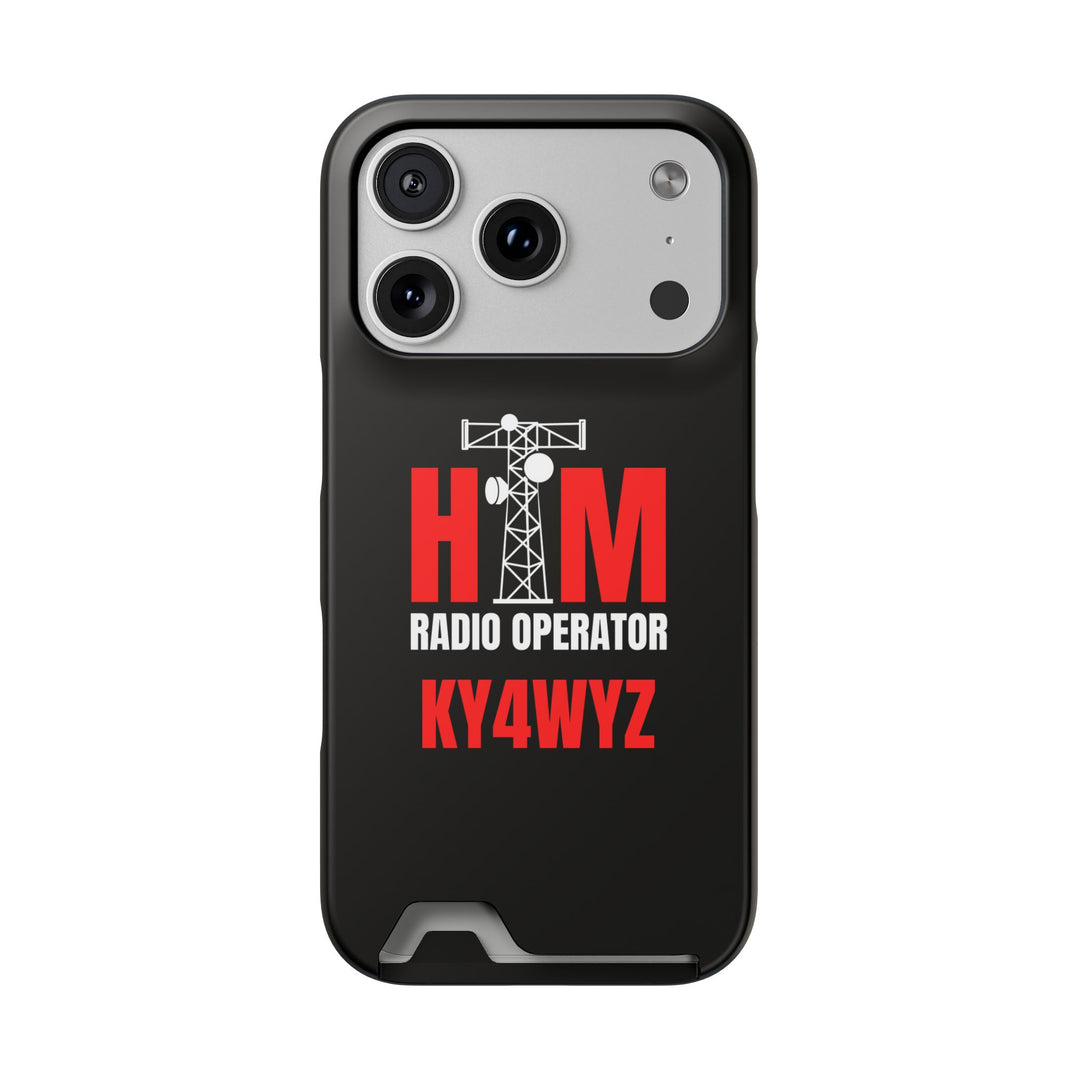 Personalized Ham Radio Phone Case with Card Holder – Custom Callsign Magsafe iPhone &amp; Samsung Cover