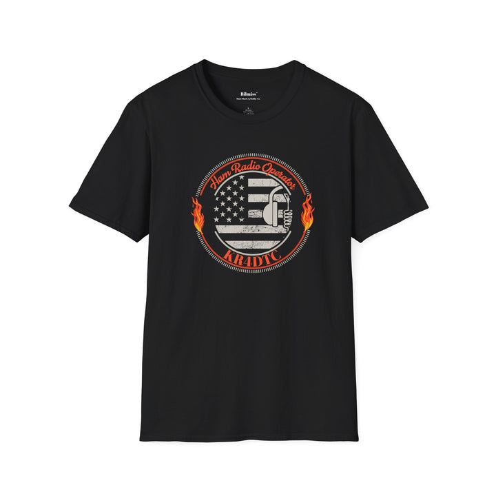 Personalized American Flag Ham Radio T-Shirt with Custom Callsign
