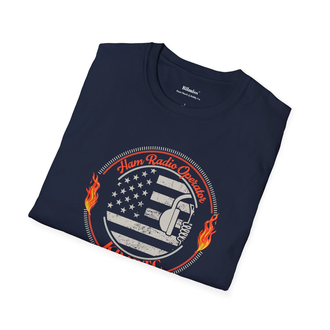 Personalized American Flag Ham Radio T-Shirt with Custom Callsign