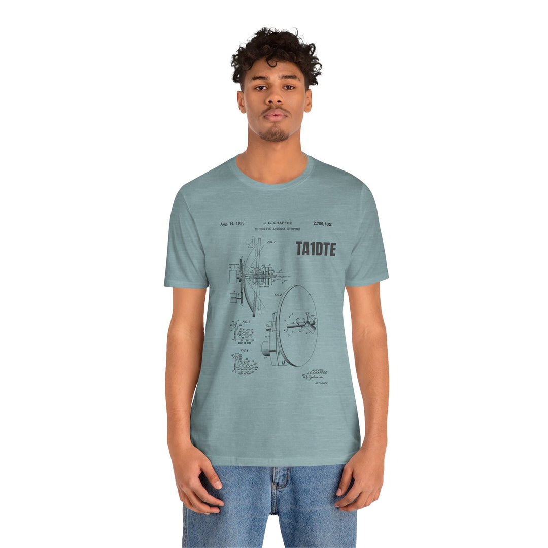 Personalized Ham Radio Antenna Blueprint T-Shirt | Custom Callsign Vintage Engineering Tee