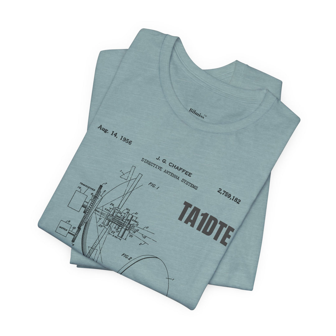 Personalized Ham Radio Antenna Blueprint T-Shirt | Custom Callsign Vintage Engineering Tee