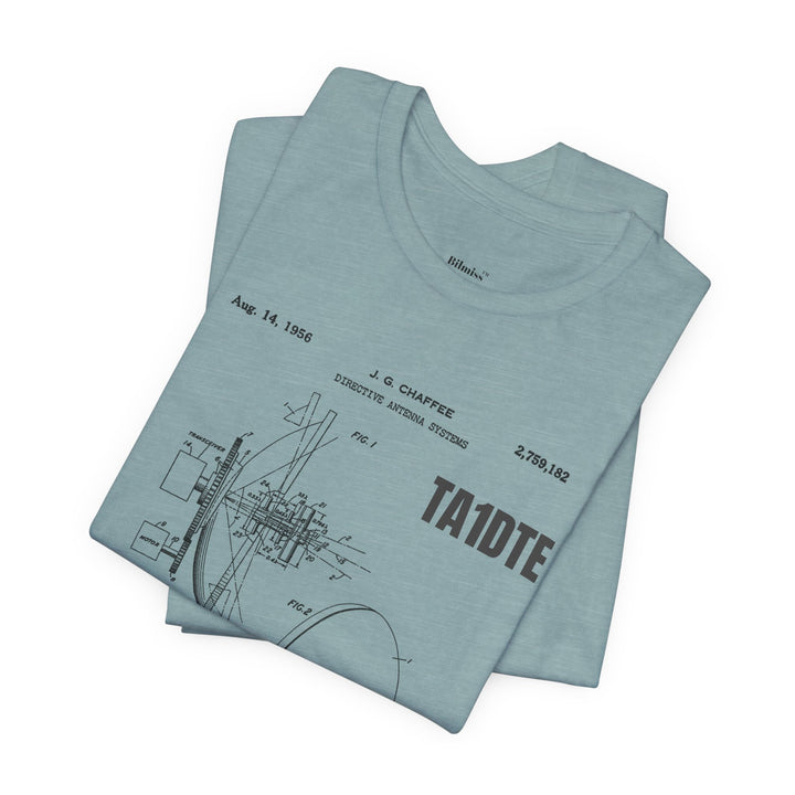 Personalized Ham Radio Antenna Blueprint T-Shirt | Custom Callsign Vintage Engineering Tee