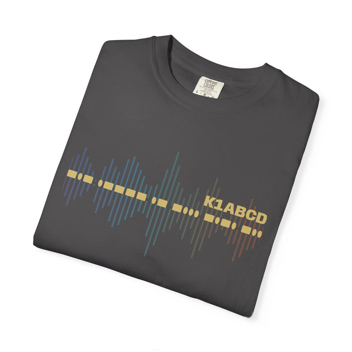 Personalized Morse Code Callsign Waveform T-Shirt for Amateur Radio Operators