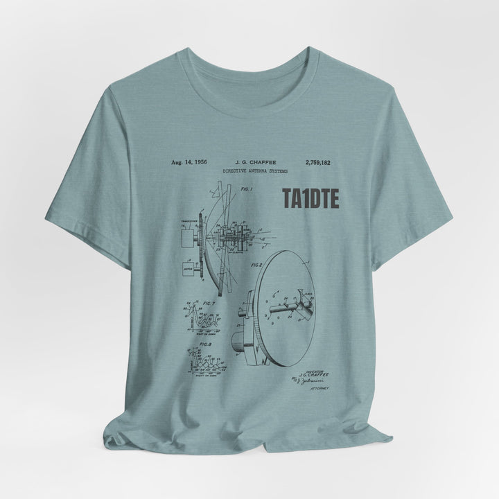 Personalized Ham Radio Antenna Blueprint T-Shirt | Custom Callsign Vintage Engineering Tee