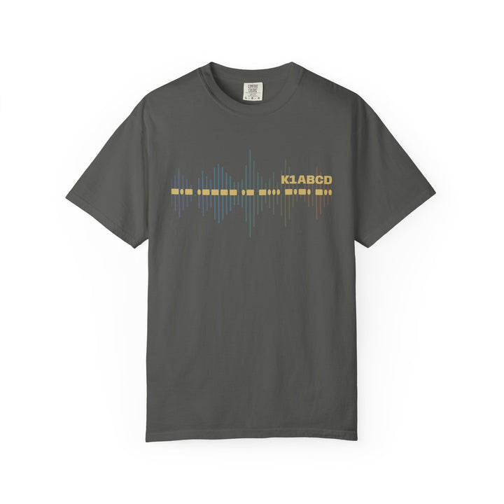 Personalized Morse Code Callsign Waveform T-Shirt for Amateur Radio Operators