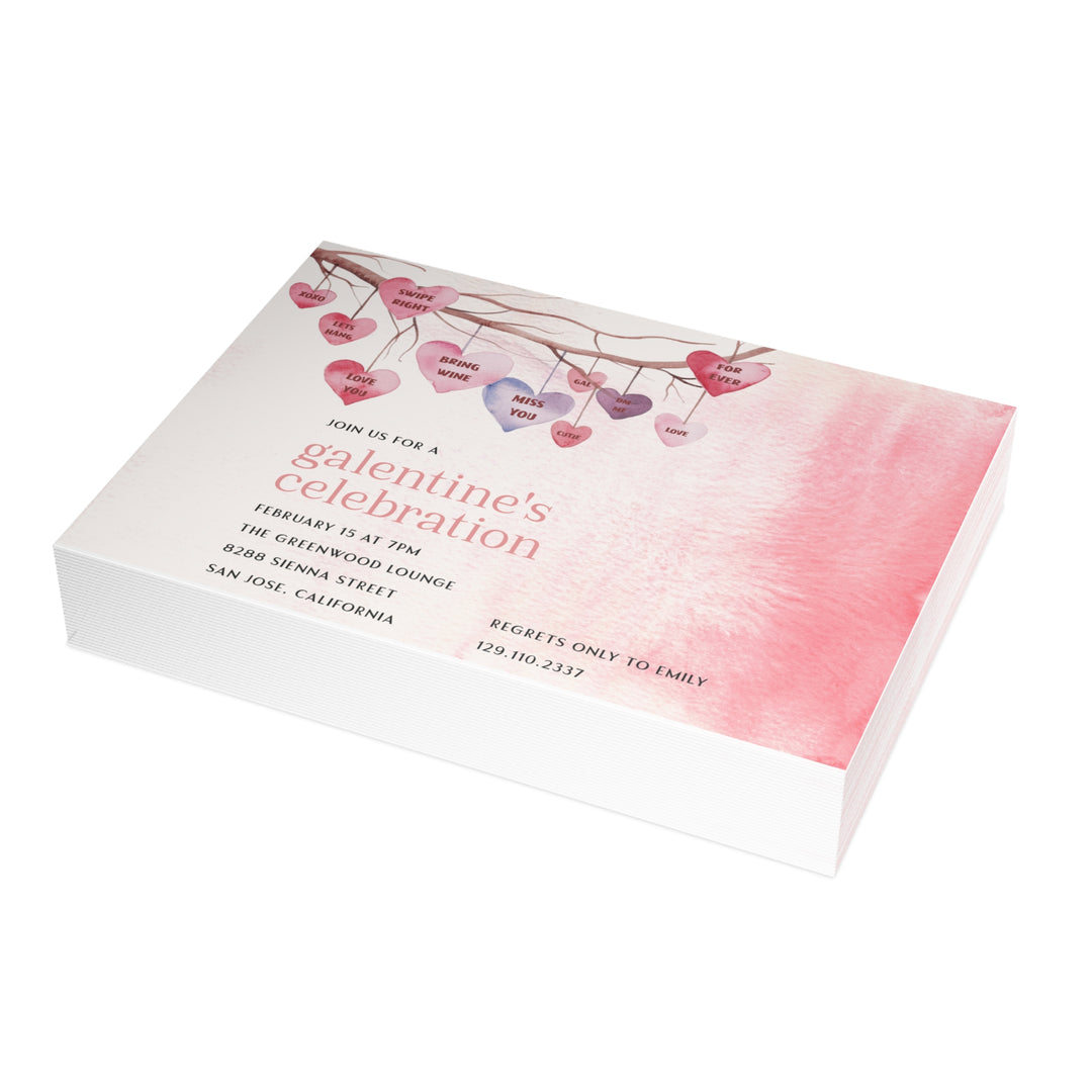 Galentine’s Night Invitation | Pink Valentine Brunch Invite | Custom Party Card