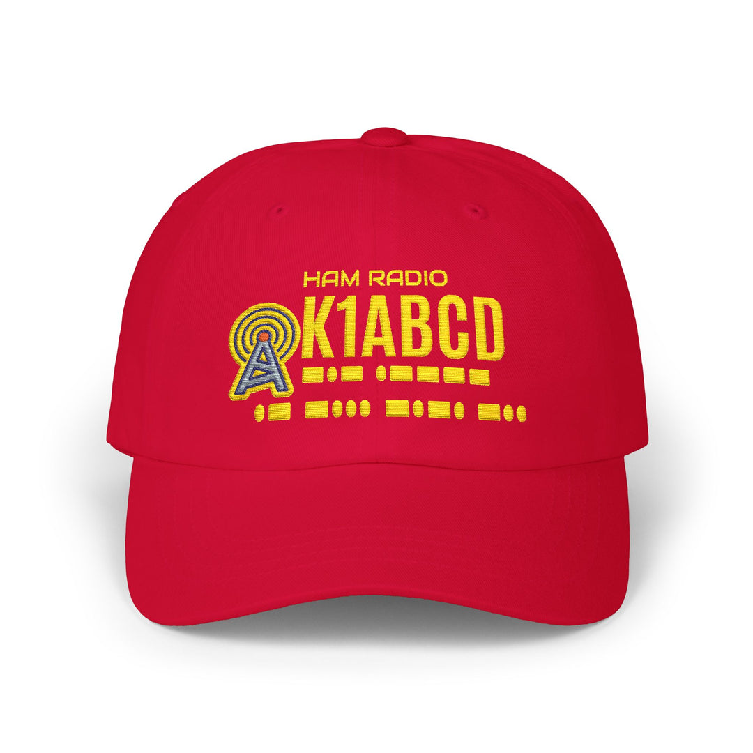 Personalized Morse Code Ham Radio Dad Hat with Custom Callsign