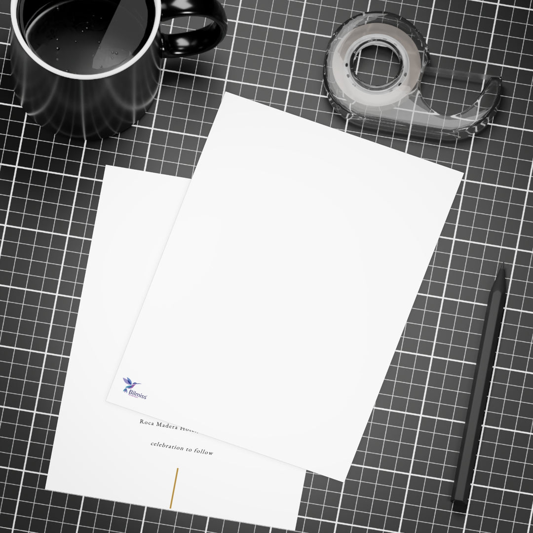 Modern Minimalist Wedding Invitation Cards - Gold Line Elegant -Customizable