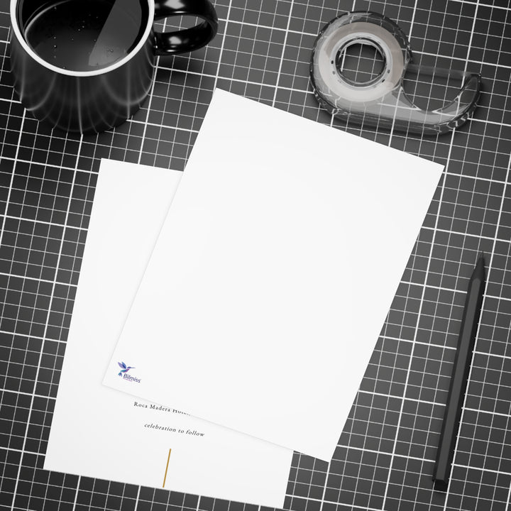 Modern Minimalist Wedding Invitation Cards - Gold Line Elegant -Customizable