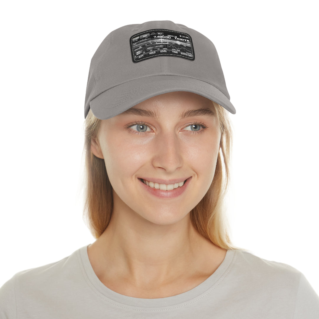 Personalized Ham Radio Leather Patch Hat with Custom Callsign