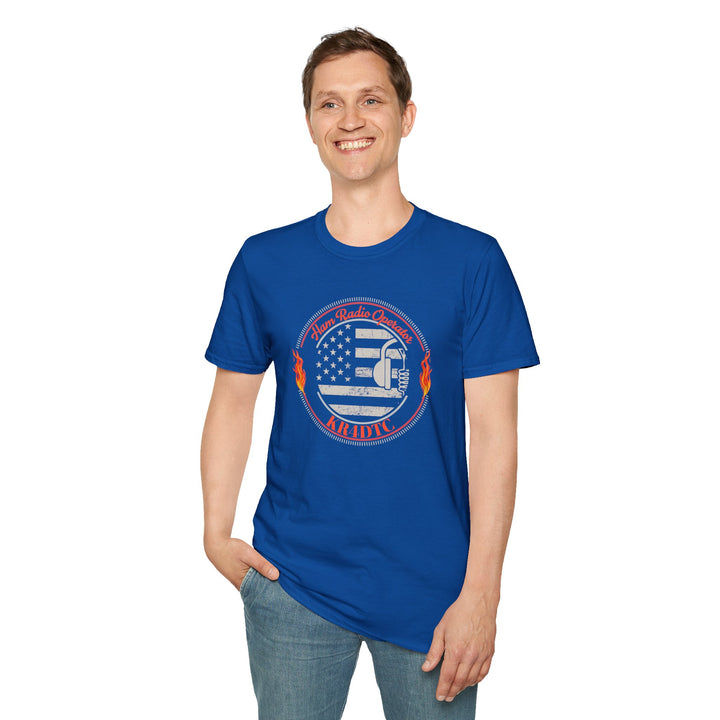 Personalized American Flag Ham Radio T-Shirt with Custom Callsign
