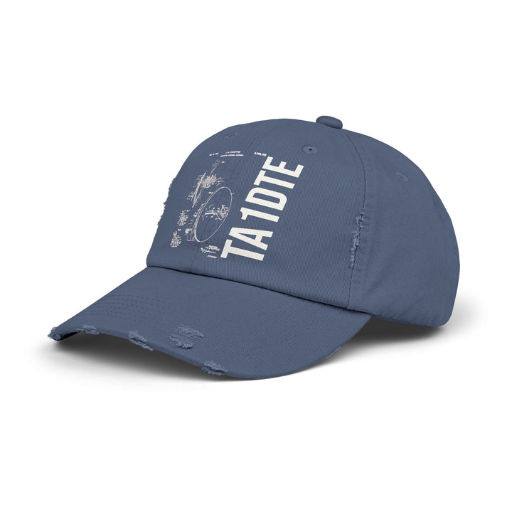 Personalized Vintage Ham Radio Distressed Cap | Custom Callsign Antenna Blueprint Hat