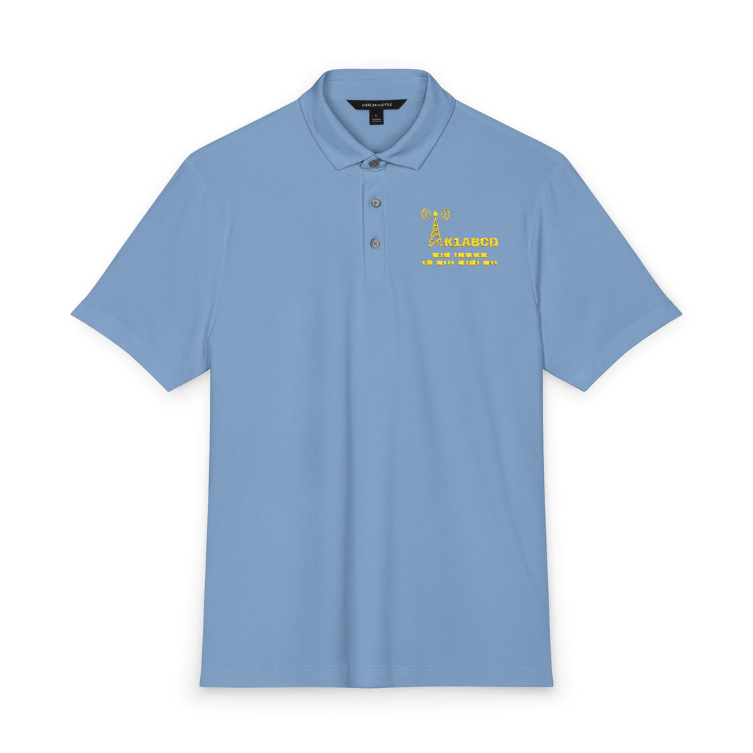 Personalized Ham Radio Polo Shirt with Custom Callsign &amp; Morse Code Embroidery