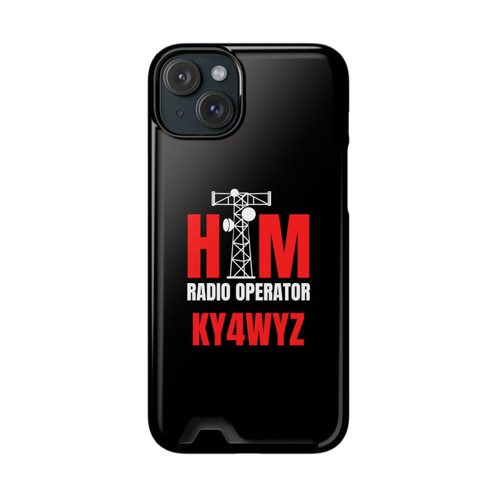 Personalized Ham Radio Phone Case with Card Holder – Custom Callsign Magsafe iPhone &amp; Samsung Cover