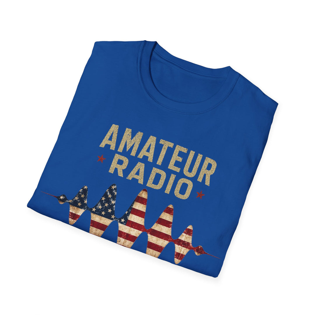 Personalized Ham Radio USA Flag T-Shirt with Custom Callsign | Amateur Radio Shirt
