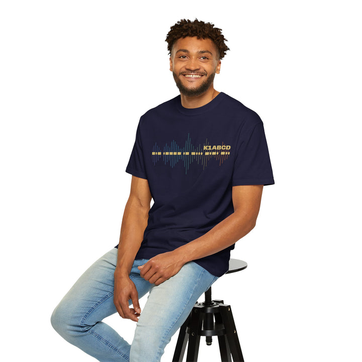 Personalized Morse Code Callsign Waveform T-Shirt for Amateur Radio Operators
