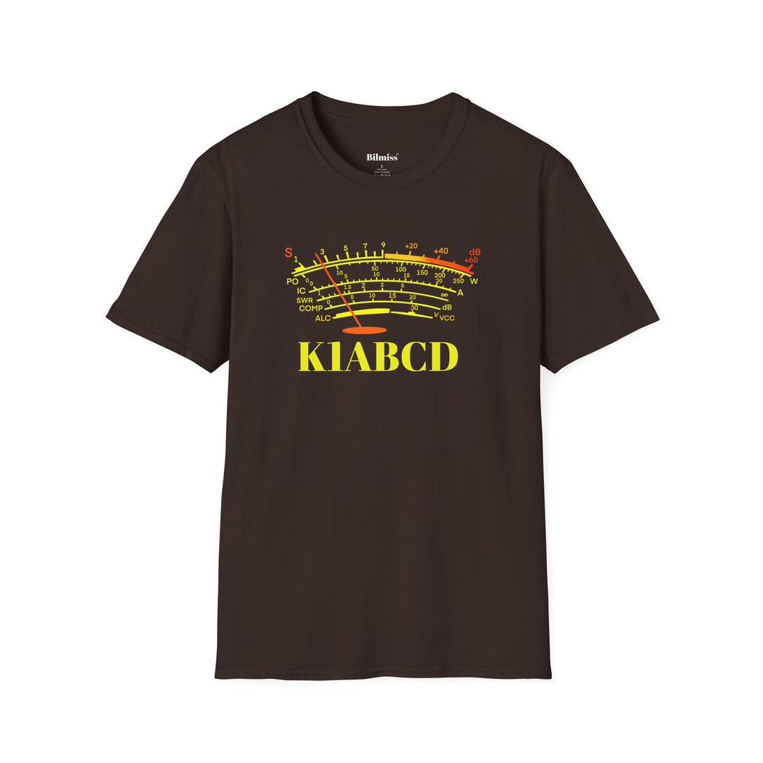 Personalized Ham Radio S-Meter T-Shirt | Custom Callsign Amateur Radio Operator Shirt