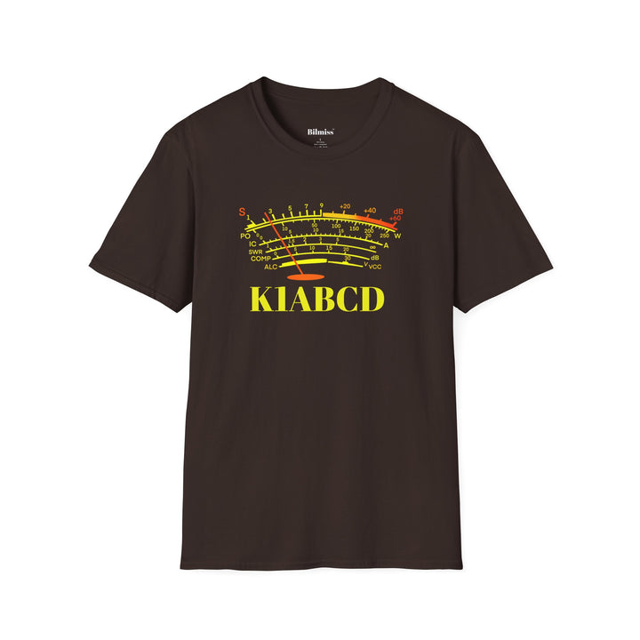 Personalized Ham Radio S-Meter T-Shirt | Custom Callsign Amateur Radio Operator Shirt