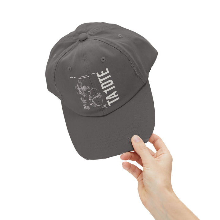 Personalized Vintage Ham Radio Distressed Cap | Custom Callsign Antenna Blueprint Hat